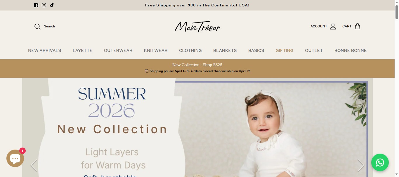 montresorbebe ecommerce website